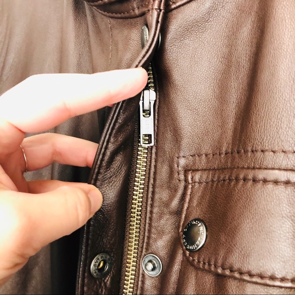 Lands' End Jackets & Coats Lands End Brown Leather Jacket M Poshmark